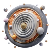 serene minimalist Concentric Circles of Thread Isolated Target Design detailed png