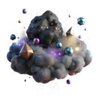 extraordinary vintage Cosmic Dust Cloud Transparent Background with Blue Hue authentic png