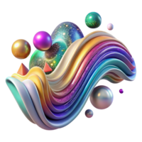 elegant vintage Cosmic Radiation Waves Isolated with Colorful Patterns authentic png