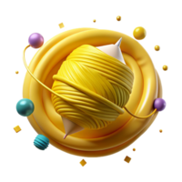 vibrant creative Cotton Yellow Thread Isolated with Natural Lighting genuine png