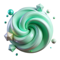 stunning modern Mint Green Abstract Swirls Isolated with Transparent Background and Refreshing Vibe high quality png