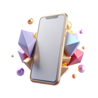 beautiful abstract Mobile Phone Front View with Blank Screen Isolated exclusive png