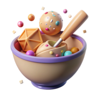 elegant abstract Mixing Bowl with Batter Isolated on Transparent Background exclusive png