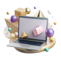 wonderful rustic Modern Laptop with Blank Screen Front View Cutout premium png