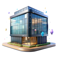 magnificent abstract Modern Office Building with Glass Facade Transparent Background high resolution png