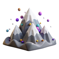 serene modern Mountain Range with Snow Caps Isolated high resolution png