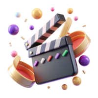 beautiful abstract Movie Clapperboard Open Ready Isolated high resolution png