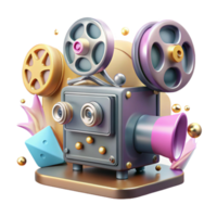 stunning abstract Movie Projector Vintage Design Transparent Background high resolution png