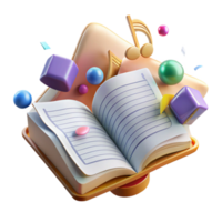 extraordinary classic Musical Score Open Book Transparent Background authentic png
