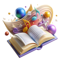 serene traditional Musical Score Open Book Transparent Background original png