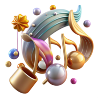 wonderful rustic Music Notes Flowing Cutout on Transparent Background exclusive png