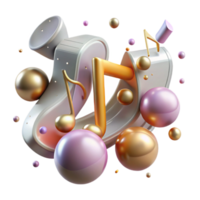 elegant abstract Music Notes Isolated with Sharp Detail high quality png
