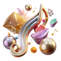 extraordinary modern Music Notes Transparent Background with Elegant Swirls high quality png