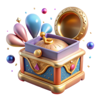 serene artistic Music Box Cutout with Ornate Design original png