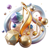 stunning artistic Music Notes Transparent Background with Elegant Swirls high resolution png