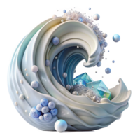 impressive classic Ocean Wave Crashing Transparent Background with White Foam exclusive png