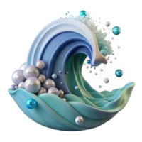 beautiful minimalist Ocean Wave Cutout with Foaming Crest high resolution png