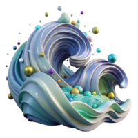 serene modern Ocean Waves Rippling in Whispering Winds Isolated original png
