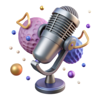 impressive rustic Old Microphone Isolated on Transparent Background with Shadow high quality png