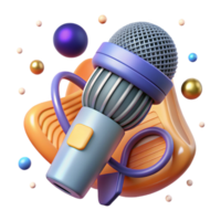 impressive artistic Old Microphone Isolated on Transparent Background with Shadow authentic png