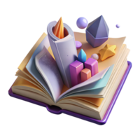 dramatic classic Open Book Cutout with Realistic Page Texture png