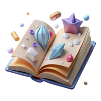 serene abstract Open Book Cutout with Realistic Page Texture png