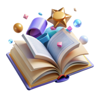 serene artistic Open Book Isolated with Turned Pages original png