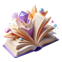 extraordinary artistic Open Book Spine Visible Pages Fanned Transparent Background exclusive png