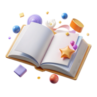 serene minimalist Open Book with Blank Pages Flat Lay Cutout detailed png