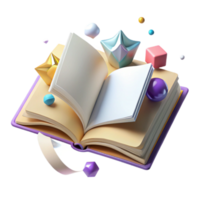 dramatic artistic Open Book with Blank Pages Flat Lay Cutout high resolution png