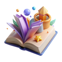 elegant artistic Open Book with Bookmark and Turned Pages Cutout png