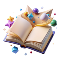 wonderful creative Open Book with Blank Pages Flat Lay Cutout original png