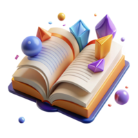 vibrant artistic Open Book with Bookmark and Turned Pages Cutout genuine png
