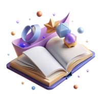 serene creative Open Book with Bookmark and Turned Pages Cutout authentic png