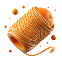 beautiful minimalist Orange Thread with Textured Finish Isolated authentic png