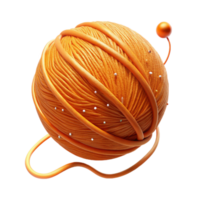 wonderful vintage Orange Thread with Textured Finish Isolated detailed png