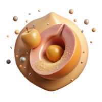 magnificent artistic Peach Slice with Pit Isolated Element high resolution png