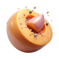extraordinary rustic Peach Slice with Pit Isolated Element professional png