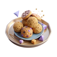 magnificent abstract Plate of Freshly Baked Cookies Isolated on Transparent Background exclusive png