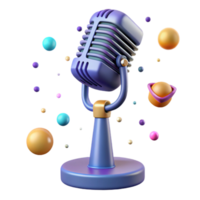 vibrant rustic Retro Microphone Stand Side View Isolated authentic png