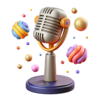 beautiful artistic Retro Microphone Stand Side View Isolated high quality png
