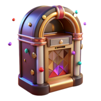 stunning vintage Retro Jukebox Front View with Lights Isolated exclusive png