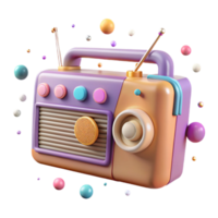 extraordinary minimalist Retro Radio Cutout Front View Isolated genuine png