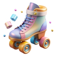 magnificent minimalist Retro Roller Skates Side View Isolated authentic png