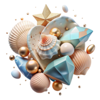 stunning classic Seashells Scattered by Whispering Winds Cutout authentic png
