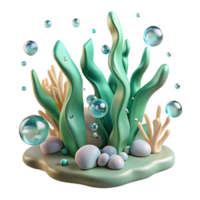beautiful traditional Seaweed Floating in Water Cutout with Transparent Background authentic png