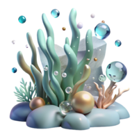 wonderful vintage Seaweed Floating in Water Cutout with Transparent Background authentic png