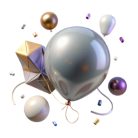 dramatic vintage Shadow of Balloon with String Transparent Background exclusive png