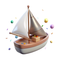 beautiful modern Shadow of Boat with Sail Transparent Background high resolution png