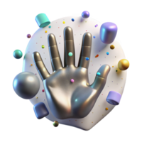 vibrant creative Shadow of Handprint with Fingerprints Isolated high resolution png